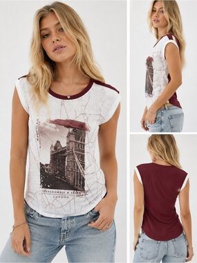 NWT Vintage Y2K Abercrombie & Fitch London Graphic Top